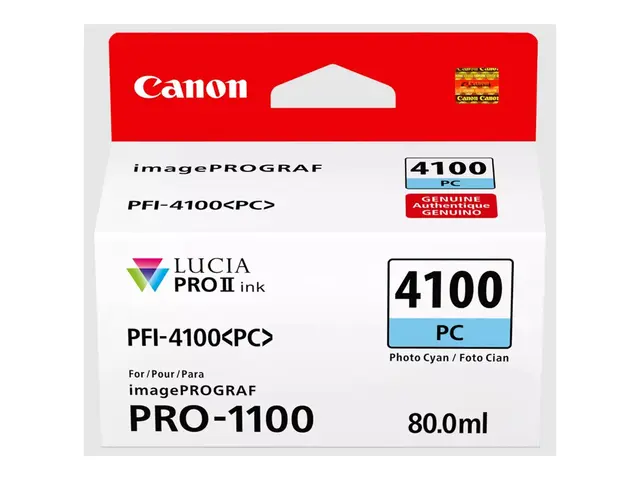 Canon PFI-4100 PC - 80 ml fotocyan original hengeboks blekkbeholde...