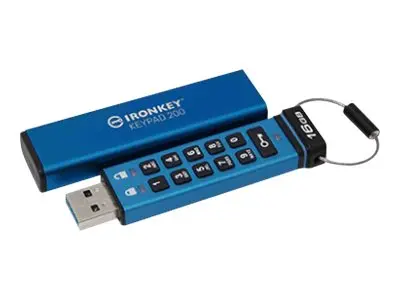 Kingston IronKey Keypad 200 - USB-flashstasjon kryptert 16 GB USB ...