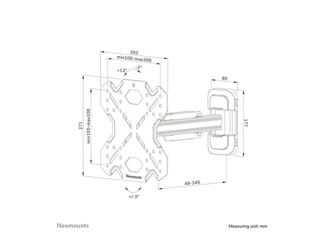 Neomounts WL40S-840BL12 - Monteringssett (veggmontering) for TV