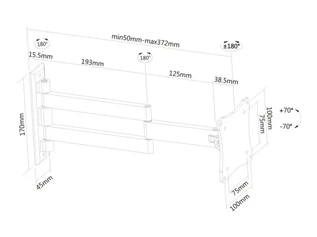 Neomounts FPMA-W830 - Brakett full bevegelse for LCD-skjerm sølv s...