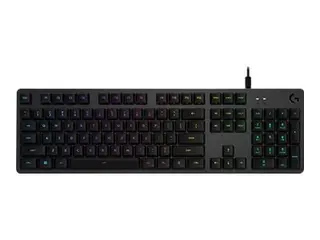 Logitech Gaming G512 - Tastatur bakgrunnsbelyst - USB - Nordisk - tastsvitsj: GX Brown Tactile - karbon