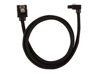CORSAIR - SATA-kabel - Serial ATA 150/300/600 SATA (hann) rett, låst til SATA (hann) høyrevinklet - 60 cm - svart (en pakke 2)