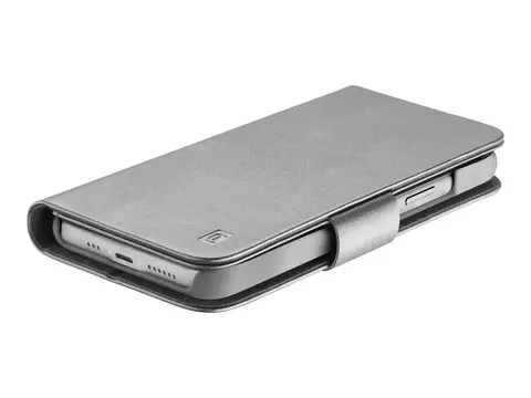 Cellular Line Book Agenda - Lommebok for mobiltelefon fauxl&#230;r - svart - for Apple iPhone 12, 12 Pro