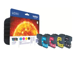 Brother LC980VALBPDR - 4-pack - svart, gul, cyan, magenta original - blister - blekkpatron - for Brother DCP-145, 163, 165, 195, 365, 373, 375, 377, MFC-250, 255, 290, 295, 297