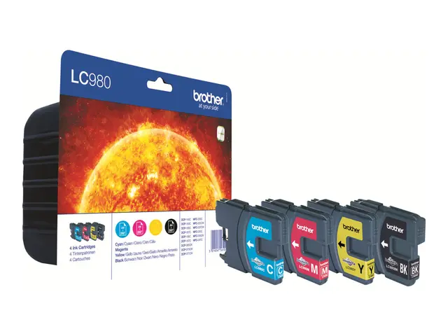 Brother LC980VALBPDR - 4-pack - svart, gul, cyan, magenta - origin...