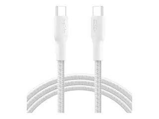 Belkin BoostCharge - USB-kabel - 24 pin USB-C (hann) til 24 pin USB-C (hann) 2 m - USB Power Delivery (240 W), flettet kabel - hvit