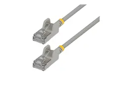 Startech - Koblingskabel - RJ-45 (hann) til RJ-45 (hann) 50 cm - 3.7 mm - U/FTP - CAT 6a - uten hindringer, ultra-slim, strandet kobber - grå