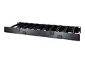APC Horizontal Cable Manager Single-Sided with Cover Rackkabelstyringspanel med deksel - svart - 1U - TAA-samsvar - for P/N: SMTL1000RMI2UC, SMX1000C, SMX1500RM2UC, SMX1500RM2UCNC, SMX750C, SMX750CNC
