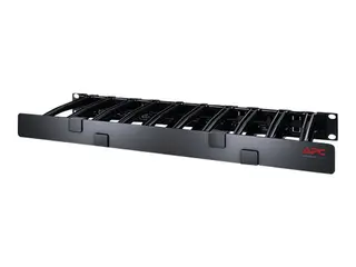 APC Horizontal Cable Manager Single-Sided with Cover Rackkabelstyringspanel med deksel - svart - 1U - TAA-samsvar - for P/N: SCL500RM1U, SMTL2K2RM2UCL, SMTL2K2RM2UCLNC, SMTL3KRM2UCL, SMTL3KRM2UCLNC