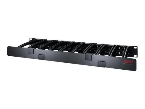 APC Horizontal Cable Manager Single-Sided with Cover Rackkabelstyringspanel med deksel - svart - 1U - TAA-samsvar - for P/N: AR4012A, AR4017A, AR4032A, AR4038LA, SRT5KRMXLT-A, SRT6KRMXLT-A, SRT8KRMXLT-A