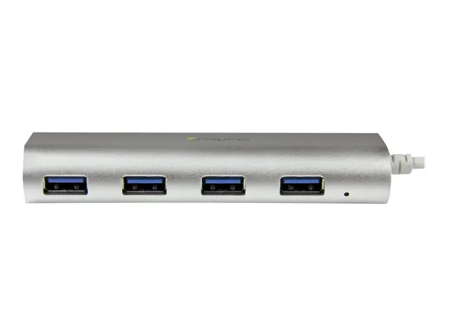 StarTech.com 4 Port Portable USB 3.0 Hub with Built-in Cable - Alu...