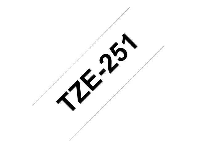 Brother TZe-251 - Standardklebemiddel svart på hvitt Rull (2,4 cm ...