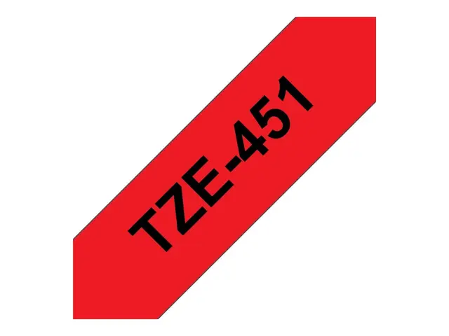 Brother TZe-451 - Selv-adhesiv svart på rødt Rull (2,4 cm x 8 m) 1...