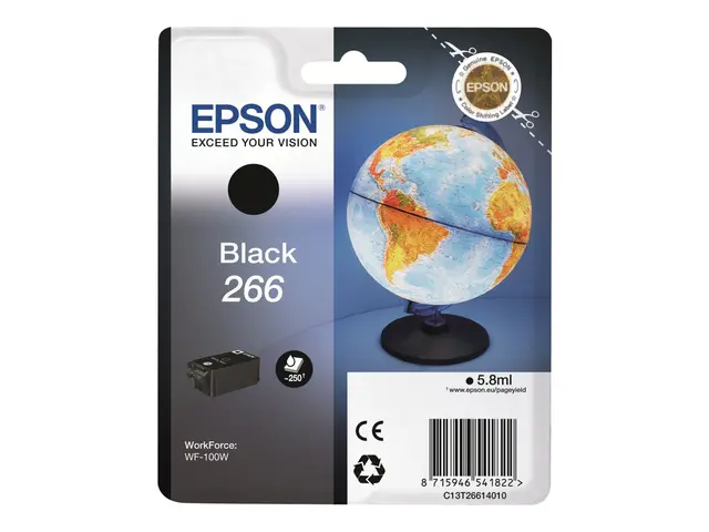 Epson 266 - 6 ml - svart - original - blekkpatron - for WorkForce ...