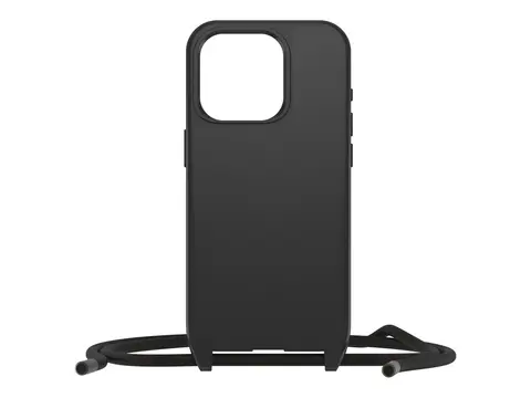 OtterBox React Series - Baksidedeksel for mobiltelefon halskjede - MagSafe-samsvar - svart - for Apple iPhone 15 Pro