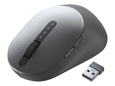 Dell MS5320W - Mus - optisk - 7 knapper - trådløs 2.4 GHz, Bluetooth 5.0 - titangrå - med 3 years NBD Advance Exchange
