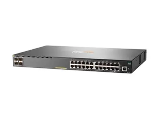 HPE Aruba 2930F 24G PoE+ 4SFP+ - Switch - L3 Styrt - 24 x 10/100/1000 (PoE+) + 4 x 1 Gigabit / 10 Gigabit SFP+ (opplink) - rackmonterbar - PoE+ (370 W)