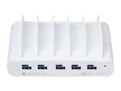 Compulocks 5 Port USB-C and USB-A Charging Dock with EU Ladestasjon - 150 watt - 10 utgangskontakter (5 x USB-C, 5 x 4-pins USB-type A) - Den europeiske union