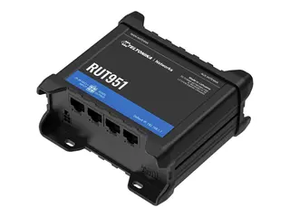 Teltonika RUT951 - Tr&#229;dl&#248;s ruter - WWAN 3-portssvitsj Wi-Fi - 2,4 GHz - 3G, 4G - DIN-skinnemonterbar, overflatemonterbar