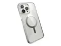 Speck Presidio Perfect-Clear Grip - Baksidedeksel for mobiltelefon MagSafe-samsvar - blank, s&#248;lv - for Apple iPhone 14 Pro