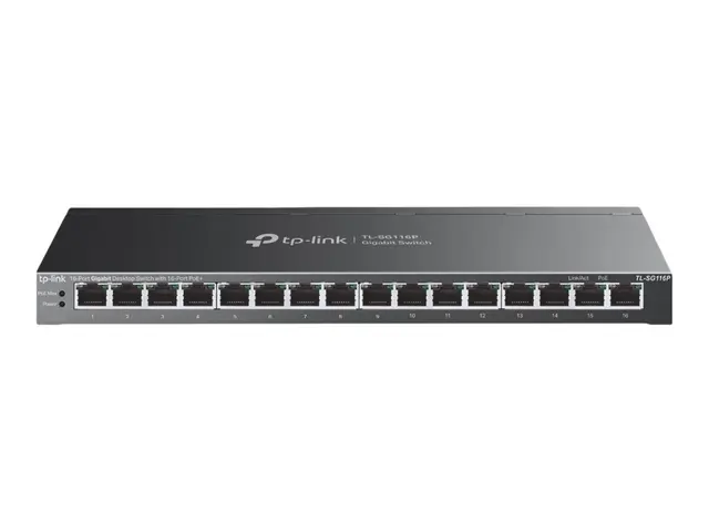TP-Link TL-SG116P V1 - Switch ikke-styrt 16 x 10/100/1000 (PoE+) s...