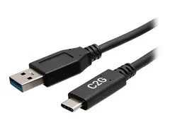 C2G 1ft USB-C to USB-A SuperSpeed USB 5Gbps Cable M/M USB-kabel - USB-type A (hann) til 24 pin USB-C (hann) - USB 3.2 Gen 1 - 30 V - 3 A - 30 cm - formst&#248;pt - svart