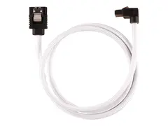 CORSAIR - SATA-kabel - Serial ATA 150/300/600 SATA (hann) rett, låst til SATA (hann) høyrevinklet - 60 cm - hvit (en pakke 2)