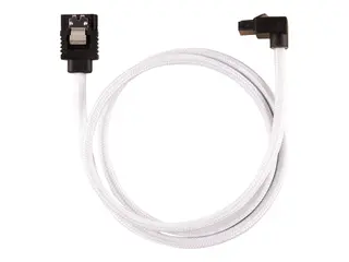 CORSAIR - SATA-kabel - Serial ATA 150/300/600 SATA (hann) rett, låst til SATA (hann) høyrevinklet - 60 cm - hvit (en pakke 2)