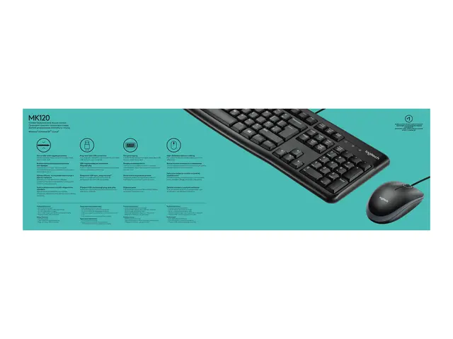 Logitech Desktop MK120 - Tastatur- og mussett - USB - Nordisk