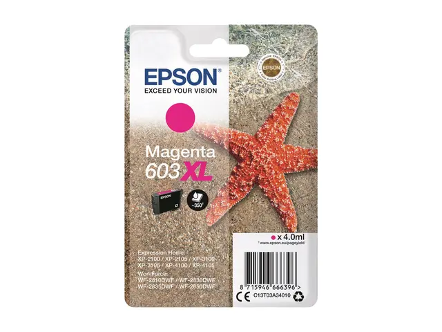 Epson 603XL - 4 ml - XL - magenta - original - blære med RF/lyd-al...