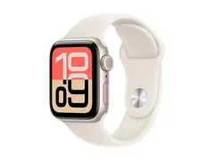Apple Watch SE 3 (GPS + Cellular) 40 mm - stjernelysaluminium - smartklokke med sportsb&#229;nd - fluorelastomer - stjernelys - b&#229;ndbredde: M/L - 64 GB - Wi-Fi 4, Bluetooth - 5G - 26.3 g