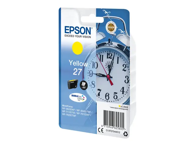 Epson 27 - 3.6 ml - gul - original - blekkpatron - for WorkForce W...