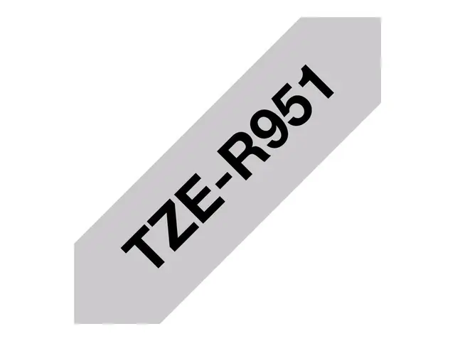 Brother TZe-R951 - Sateng - sort på sølv - Rull (2,4 cm x 4 m) 1 k...