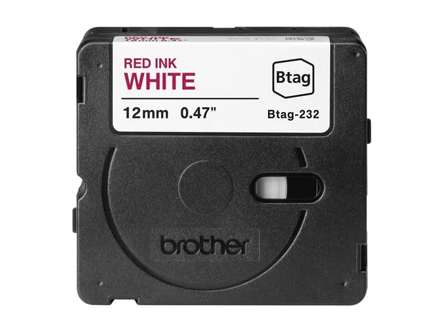 Brother BTAG-232 - Rødt på hvitt Rull (1,2 cm x 4 m) 1 kassett(er)...