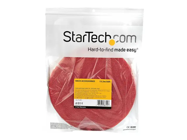 StarTech.com 50ft Hook and Loop Roll, Cut-to-Size Reusable Cable T...