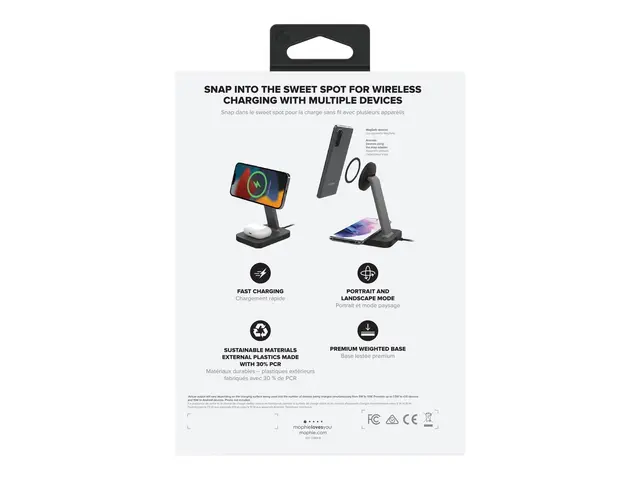 mophie snap+ - Trådløst ladestativ 15 watt svart