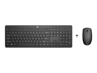 HP 235 - Tastatur- og mussett - 3-soners layout, lav profil tastetrykk full size - tr&#229;dl&#248;s - 2.4 GHz - Pan Nordic - svart - Smart Buy