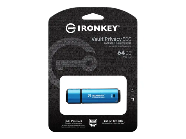 Kingston IronKey Vault Privacy 50C - USB-flashstasjon kryptert 64 ...