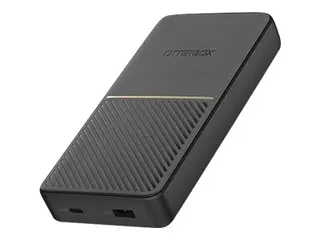 OtterBox - Str&#248;mbank - 20000 mAh 18 watt - 3 A - PD 3.0, QC 3.0, Fast Charge, Apple Fast Charge, AFC, Huawei Fast Charge, PE 2.0+, SFCP, USB BC 1.2 - 2 utgangskontakter (USB, 24 pin USB-C) - p&#229; kabel: USB-C - skumringssvart