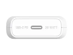 Unisynk - Str&#248;madapter - slank 36 watt - PD 3.0, USB BC 1.2 (24 pin USB-C) - hvit