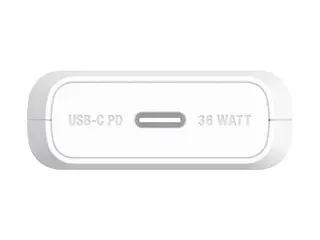 Unisynk - Str&#248;madapter - slank 36 watt - PD 3.0, USB BC 1.2 (24 pin USB-C) - hvit