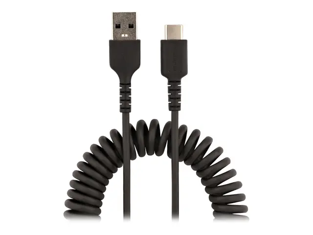 StarTech.com 20in (50cm) USB A to C Charging Cable, Coiled Heavy D...