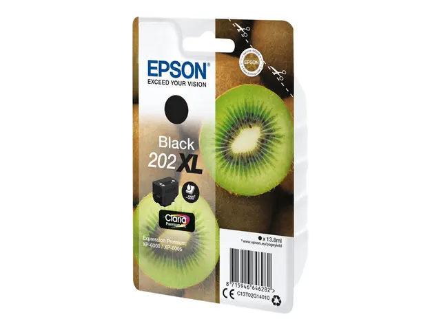 Epson 202XL - 13.8 ml - XL - svart - original - blære med RF/lyd-a...