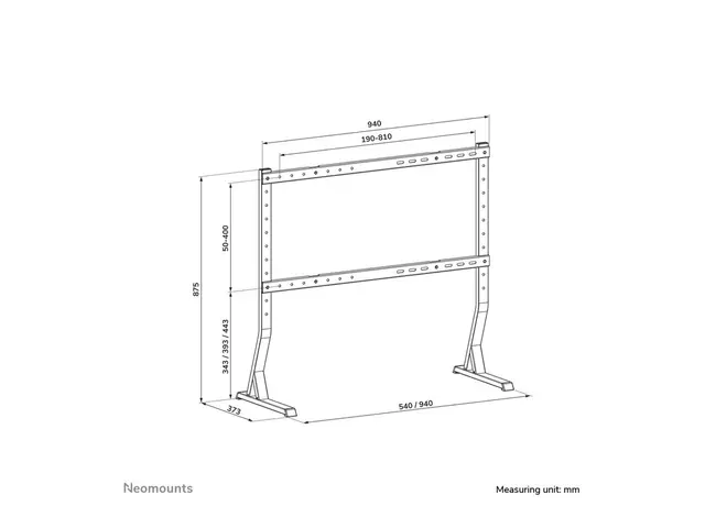 Neomounts DS45-430BL18 - Stativ fast for TV stål svart skjermstørr...