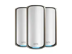 NETGEAR Orbi 970 Series RBE973S - Wi-Fi-system (ruter, 2 utvidere) - inntil 8200 kvadratfot - maske 10GbE, 2.5GbE, Wi-Fi 7 Quad-Band