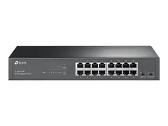 TP-Link TL-SG1016D 16-Port Gigabit Switch Switch - ikke-styrt - 16 x 10/100/1000 - stasjonær