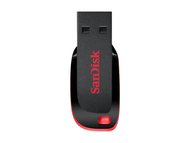 SanDisk Cruzer Blade - USB-flashstasjon - 64 GB - USB 2.0 - svart,...