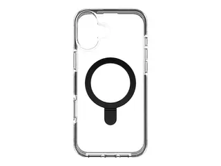 Zagg Santa Cruz Snap - Baksidedeksel for mobiltelefon med ringstativ - MagSafe-samsvar - grafen - svart, gjennomsiktig - for Apple iPhone 16 Plus