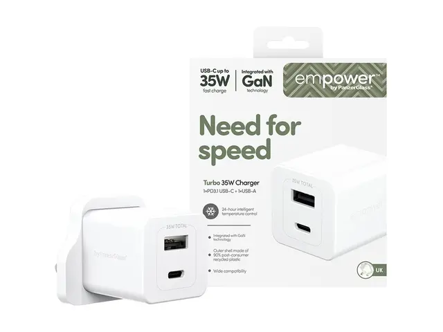 empower by PanzerGlass - Strømadapter - turbo, UK plug - 35 watt -...