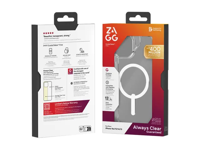 Zagg Crystal Palace - Baksidedeksel for mobiltelefon - stativ - gr...